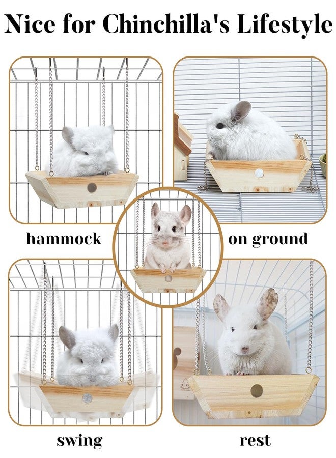 Jevnd Natural Wood Chinchilla Hammock for Cage Swing, Chinchilla Bed Hanging, Wooden Chinchilla Toys and Cage Accessories, Chinchilla House Hut Ledges And Platforms Enrichement, Indoor Chinchilla Habitat - Image 5